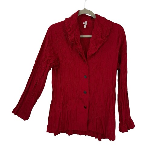 Lindi red crinkle button - lindi, up